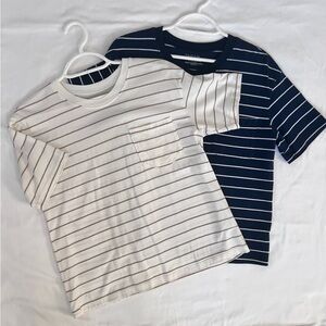 TIME AND TRU CROPPED POCKET T-SHIRTS NAUTICAL STRIPED SIZE S